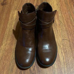 Unisa Brown Leather Women's Boots with Zipper
